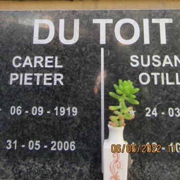 TOIT Carel Pieter, du 1919-2006 &amp; Susanna Otillia 1924-2020