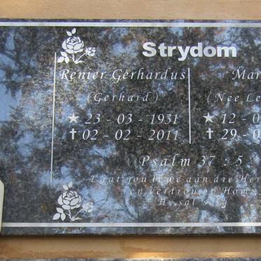 STRYDOM Renier Gerhardus 1931-2011 &amp; Marisa LE ROUX 1936-2022