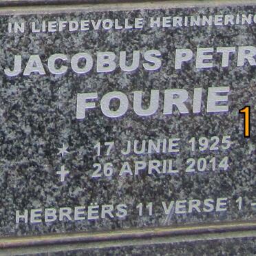 FOURIE Jacobus Petrus 1925-2014