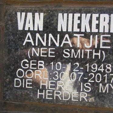 NIEKERK Annatjie, van nee SMITH 1943-2017