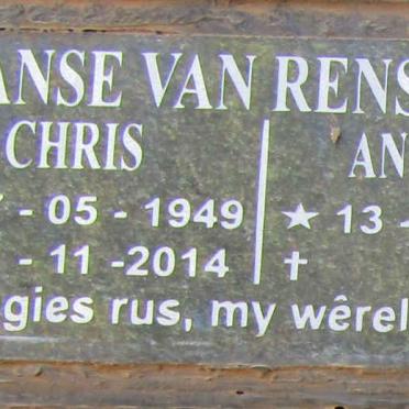RENSBURG Chris, Janse van 1949-2014 &amp; Annetjie 1952-