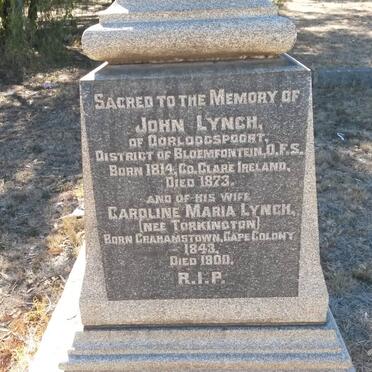 LYNCH John 1814-1873 &amp; Caroline Maria TORKINGTON 1843-1900