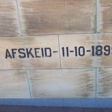 Memorial Plaque - Farewell 11.10.1899