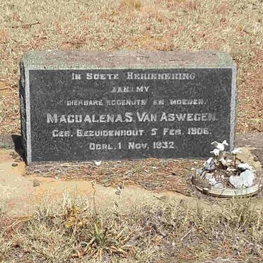 ASWEGEN Magdalena S., van nee BEZUIDENHOUT 1906-1932
