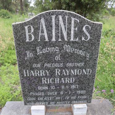 BAINES Harry Raymond Richard 1917-1988