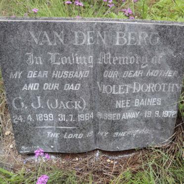 BERG G.J., van den 1899-1964 &amp; Violet Dorothy BAINES -1972