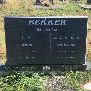 BEKKER L.D. 1925-2004 &amp; A.C.C.H.L. 1931-1994