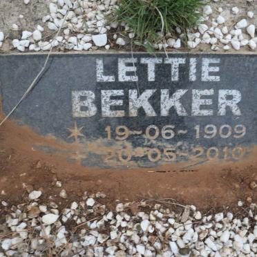 BEKKER Lettie 1909-2010