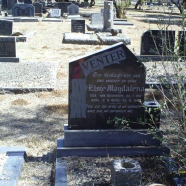 BERG Elsie Magdalena, v.d. formerly VENTER nee VAN DEVENTER 1912-198?
