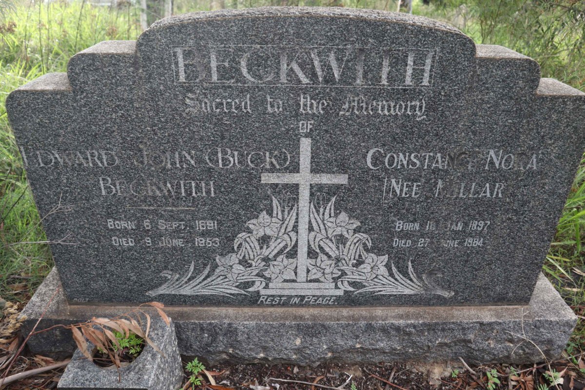 BECKWITH Edward John 1891-1953 & Constance Nora MILLAR 1897-1984