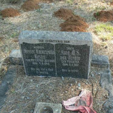 BESTER Hester Emmerentia nee POTGIETER 1869-1949 :: VAN VREDEN Anna M.S. nee POTGIETER -1937