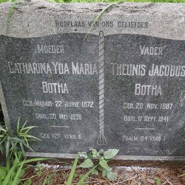 BOTHA Theunis Jacobus 1887-1941 &amp; Catharina Yda Maria MARAIS 1872-1936