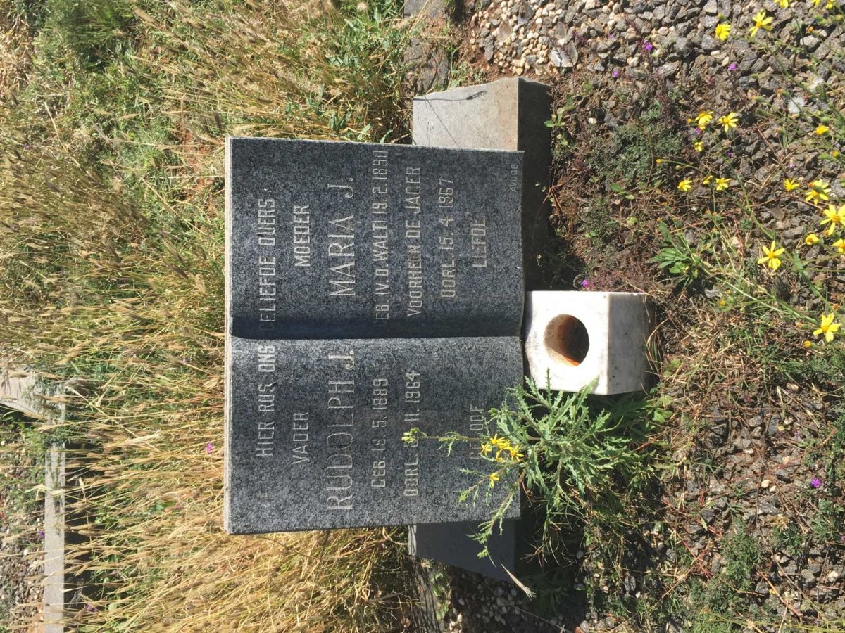 BRITZ Rudolph J. 1889-1964 & Maria J. voorheen DE JAGER nee V.D. WALT 1890-1967