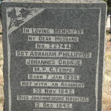 CRONJE Abraham Phillippus Johannes 1898-1942