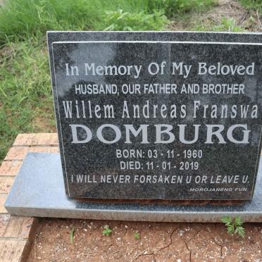 DOMBURG Willem Andreas Franswa 1960-2019