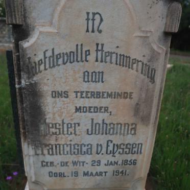 EYSSEN Hester Johanna Francisca, van nee DE WIT 1856-1941