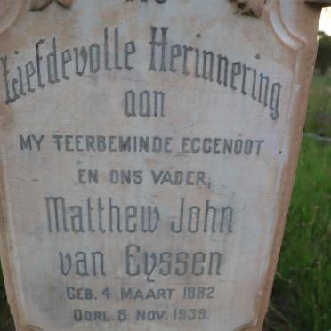 EYSSEN Matthew John, van 1882-1939