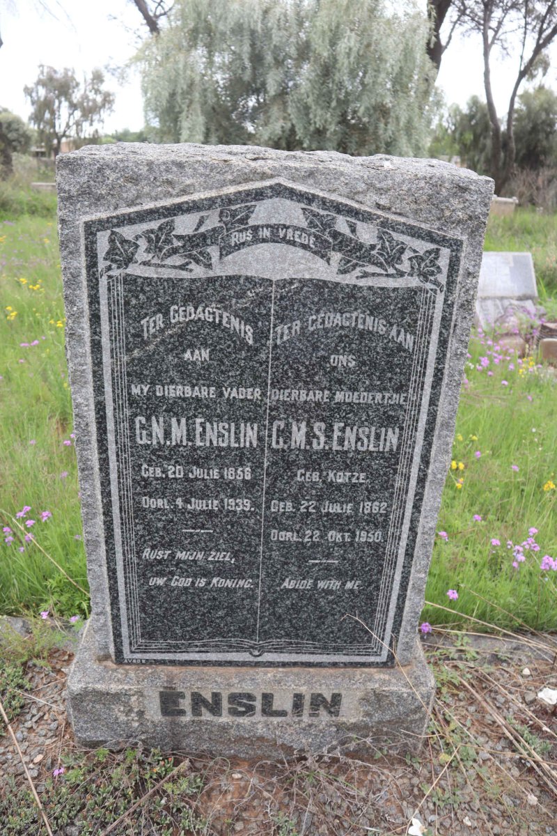 ENSLIN G.N.M. 1856-1939 & C.M.S. KOTZE 1862-1950