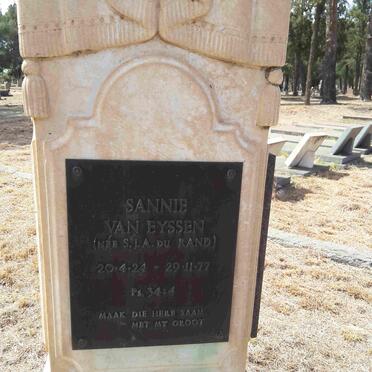 EYSSEN S.J.A., van née DU RAND 1924-1977