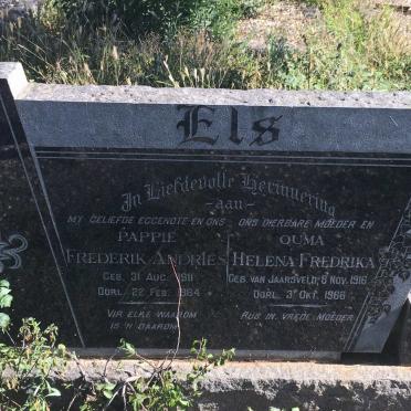 ELS Frederik Andries 1911-1964 &amp; Helena Fredrika VAN JAARSVELD 1916-1966