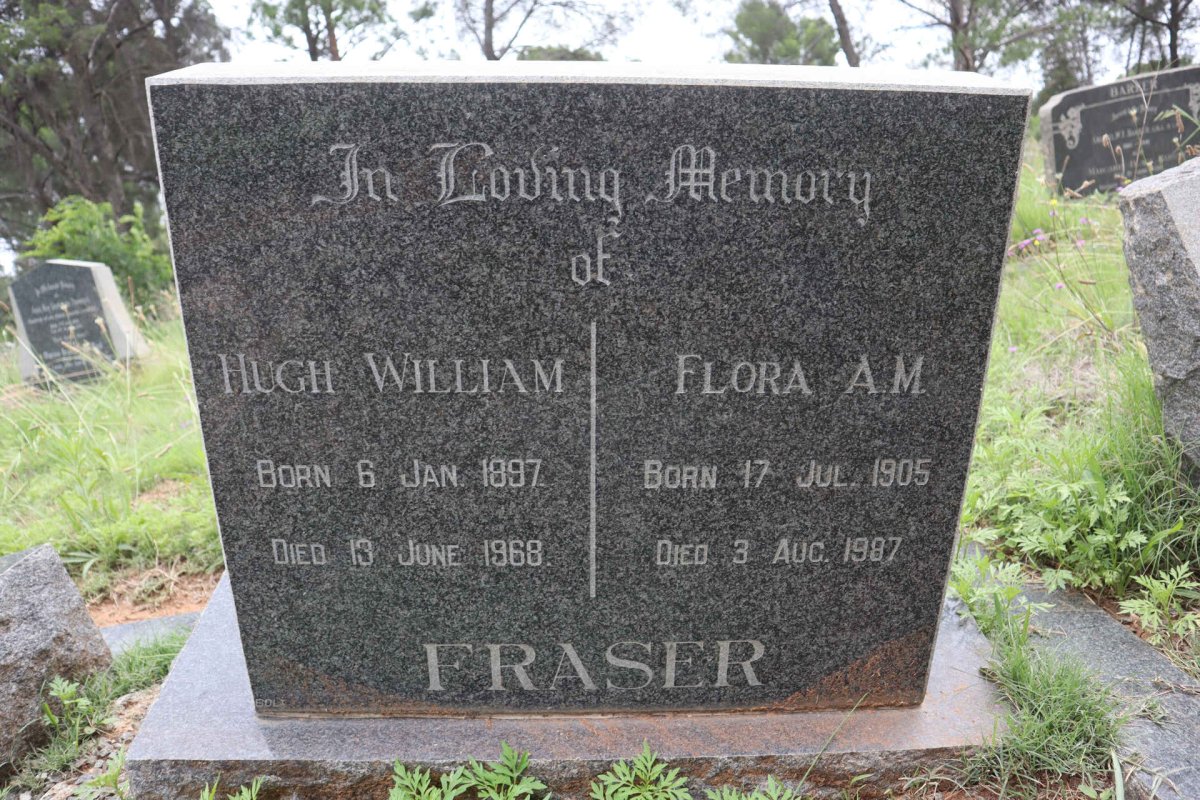 FRASER Hugh William 1897-1968 & Flora A.M. 1905-1987