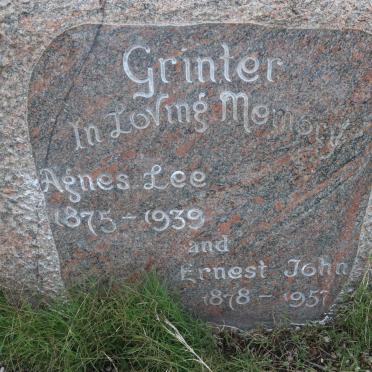 GRINTER Ernest John 1878-1957 &amp; Agnes Lee 1875-1939