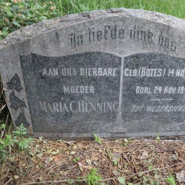HENNING Maria C. nee BOTES 1874-1946