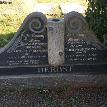 HERBST Ockert Johannes 1905-1965 &amp; Caroline Margaret 1908-1988