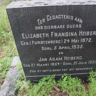 HEIBERG Jan Adam 1854-1937 &amp; Elizabeth Fransina FURSTENBERG 1872-1935