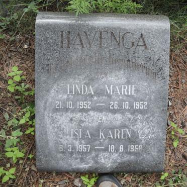 HAVENGA Linda Marie 1952-1952 :: HAVENGA Isla Karen 1957-1958