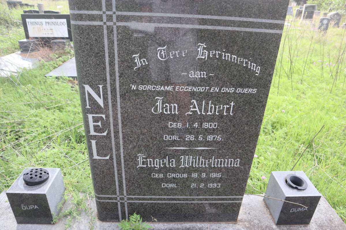 NEL Jan Albert 1900-1975 & Engela Wilhelmina CROUS 1915-1993