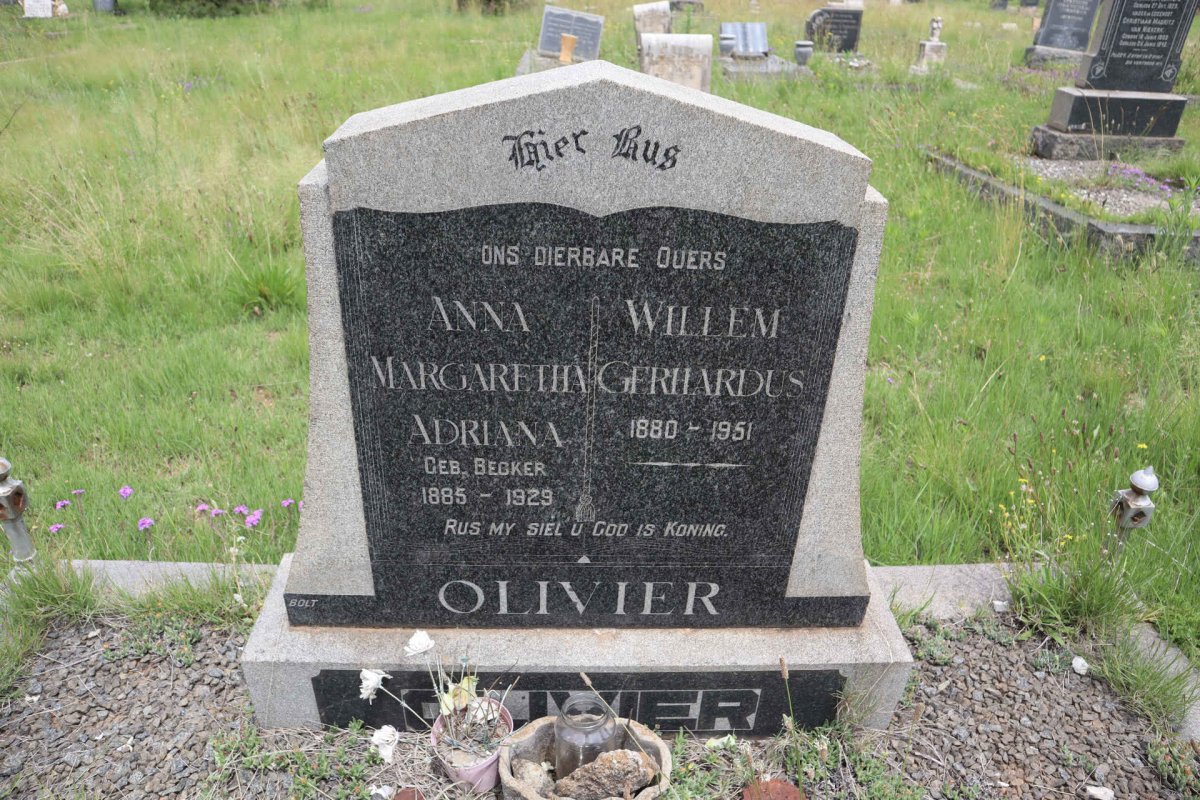 OLIVIER Willem Gerhardus 1880-1951 & Anna Margaretha Adriana BECKER 1885-1929