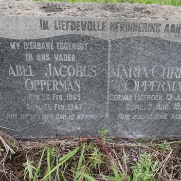 OPPERMAN Abel Jacobus 1865-1947 &amp; Maria Christina VAN HEERDEN 1866-1955