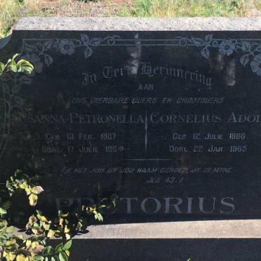 PRETORIUS Cornelius Adolf 1886-1965 &amp; Susanna Petronella 1887-1964