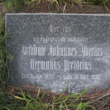 PRETORIUS Anthonie Johannes Albertus Hermanus 1872-1933