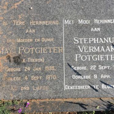 POTGIETER May nee THERON 1895-1970 :: POTGIETER Stephanus Vermaak 1928-2012