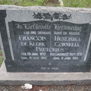 PRETORIUS Francois de Klerk 1873-1942 &amp; Hendrika Cornelia JACOBS 1875-1953