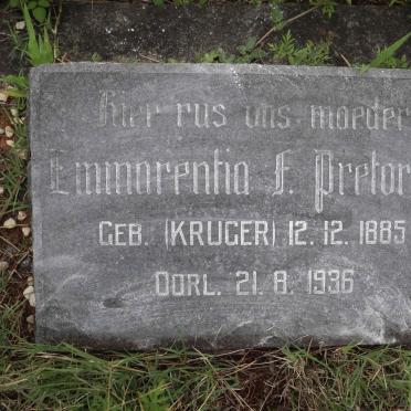 PRETORIUS Emmarentia F. nee KRUGER 1885-1936