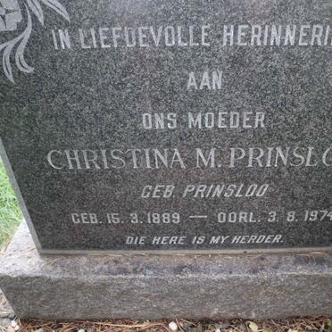 PRINSLOO Johan Andries 1883-1944 &amp; Christina M. PRINSLOO 1889-1974