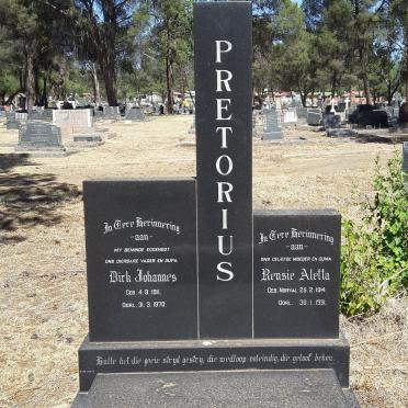 PRETORIUS Dirk Johannes 1911-1970 &amp; Rensie Aletta 1914-1991