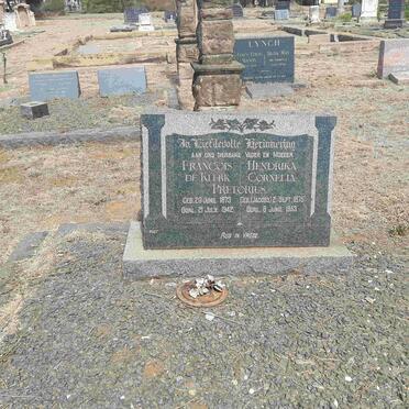 PRETORIUS Francois de Klerk 1873-1942 &amp; Hendrika Cornelia JACOBS 1875-1953