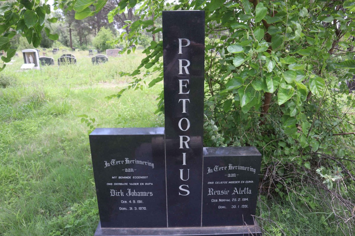 PRETORIUS Dirk Johannes 1911-1970 & Rensie Aletta 1914-1991