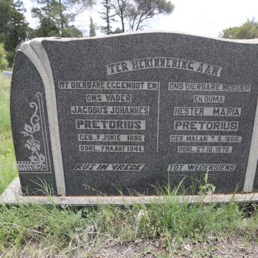 PRETORIUS Jacobus Johannes 1886-1941 &amp; Hester Maria MALAN 1886-1970