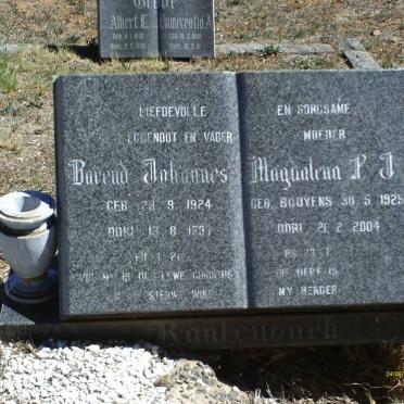 RAUTENBACH Barend Johannes 1924-1981 &amp; Magdalena P.J. BOOYENS 1925-2004