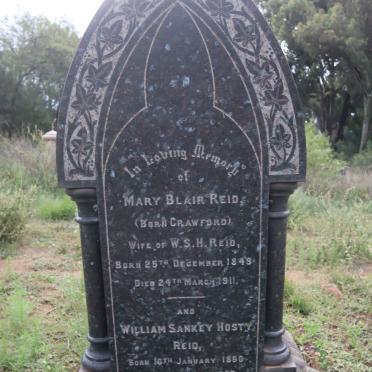 REID William Sankey Hosty 1850-1927 &amp; Mary Blair CRAWFORD 1849-1911