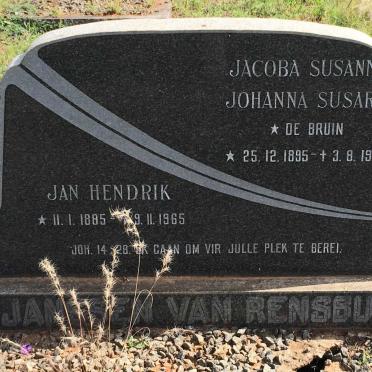 RENSBURG Jan Hendrik, Jansen van 1885-1965 &amp; Jacoba Susanna Johanna Susara DE BRUIN 1895-1974