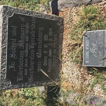 RENSBURG  Gerhardus Hendrikus, van 1891-1964 &amp; Elizabeth 1896-1972 :: VAN RENSBURG Joy 1933-1997
