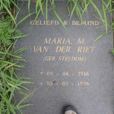 RIET Maria M., van der nee STRYDOM 1916-1996