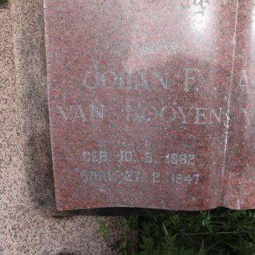 ROOYEN Johann F., van 1882-1947 &amp; Aletta S.M.E. KROUCAMP 1884-1959