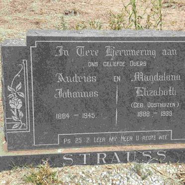 STRAUSS Andries Johannes 1884-1945 &amp; Magdalena Elizabeth OOSTHUIZEN 1888-1939